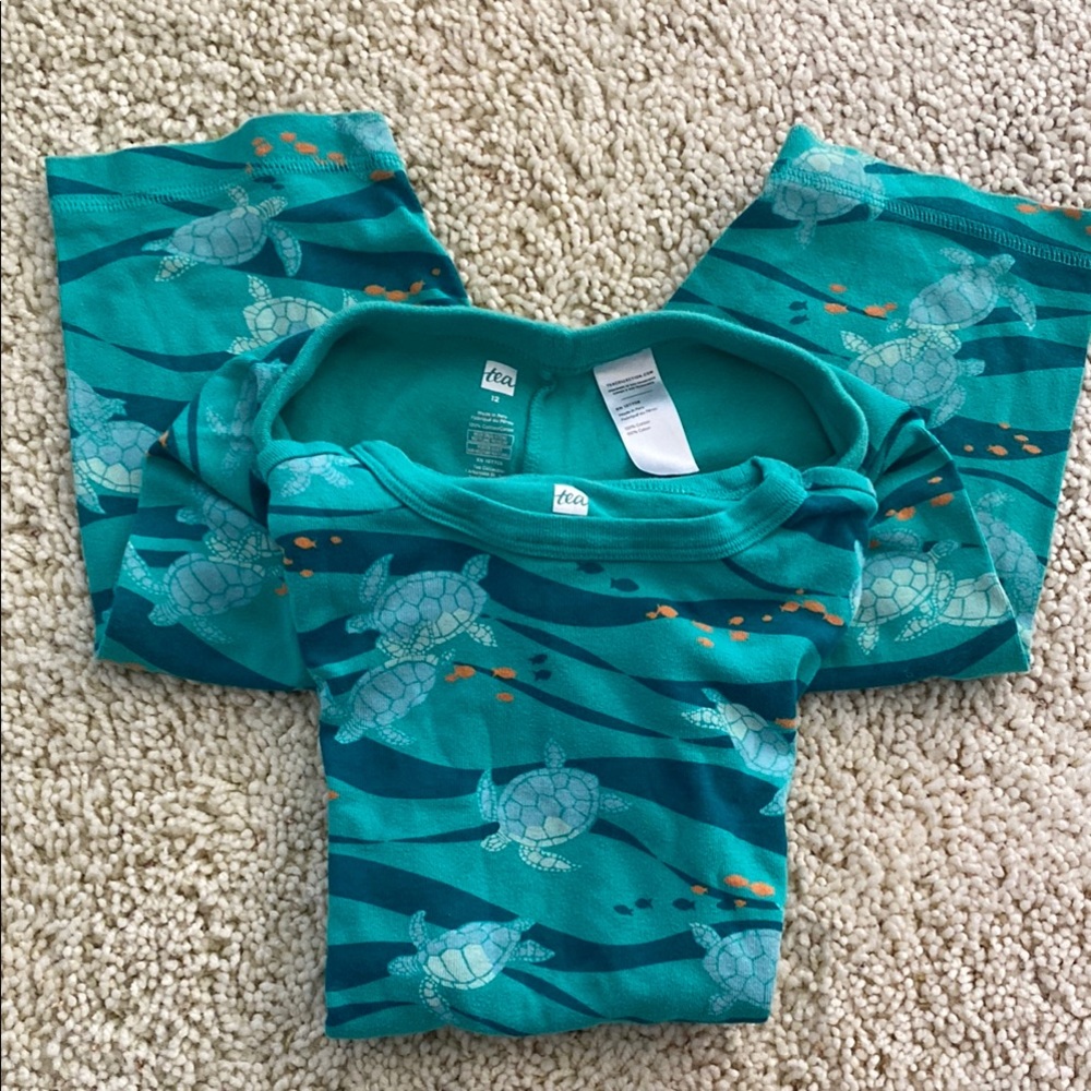 Teal Tea Collection Turtle Pajama Set